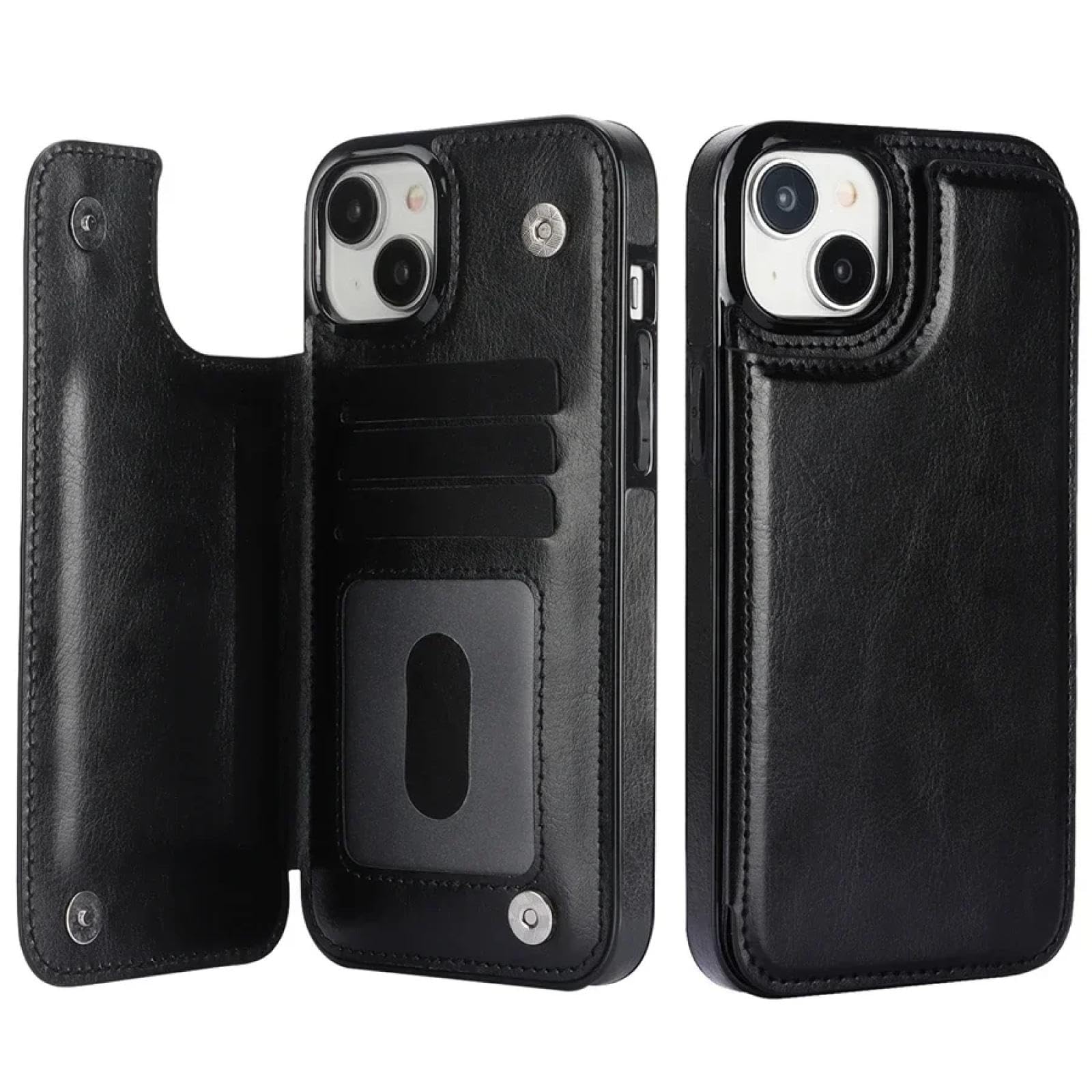 黒レザー ケース Amazon.co.jp: RNOZX iPhone 14用ウォレットソリッドダブルボタン